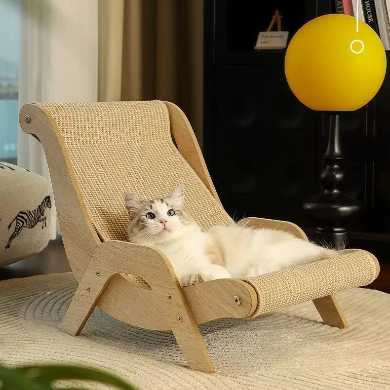 Wooden Sisal Cat Scratching Lounge Bed