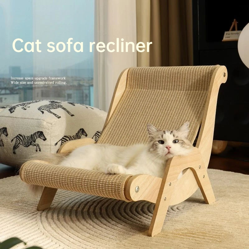 Wooden Sisal Cat Scratching Lounge Bed