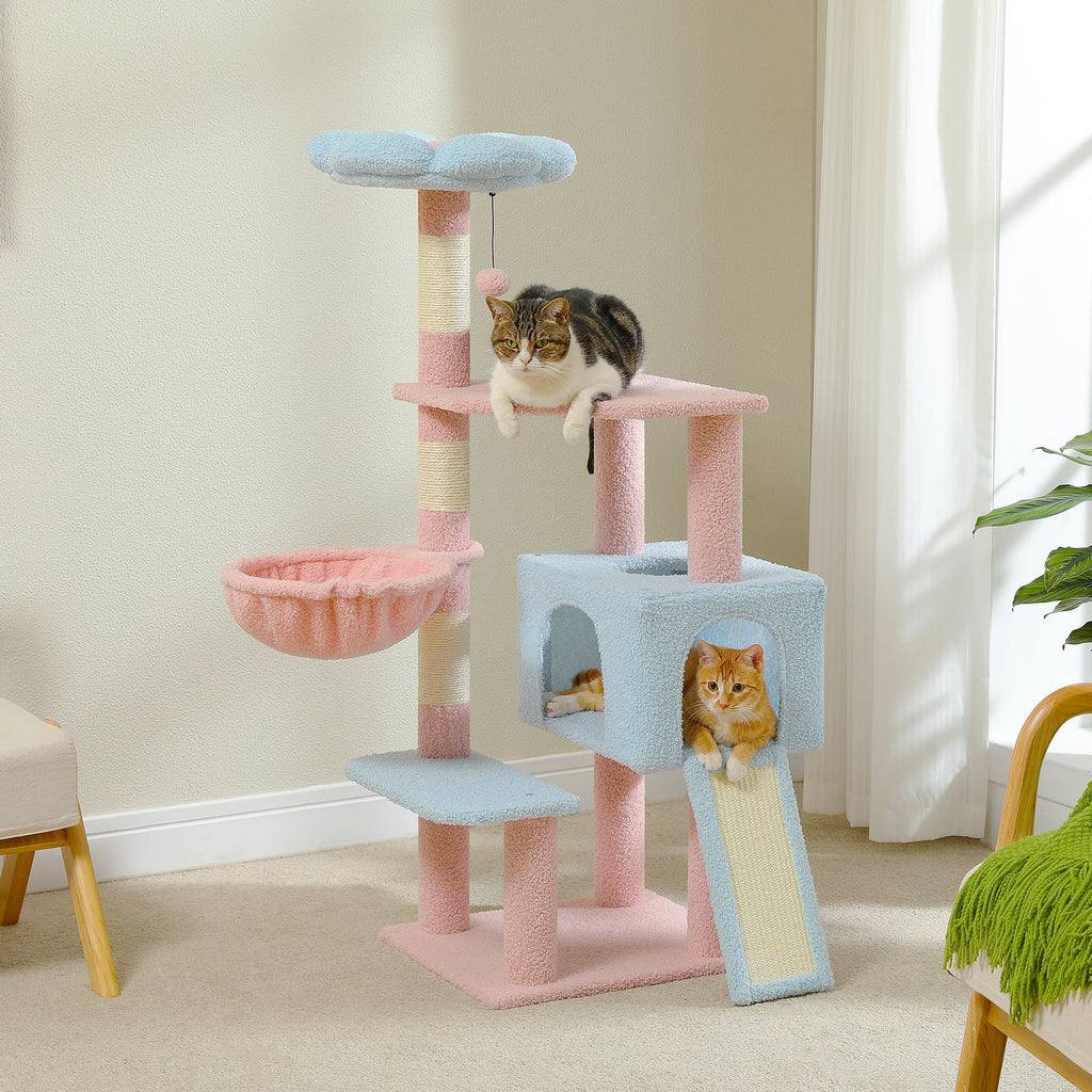 Flower Cat Tree with Condo & Top Perch