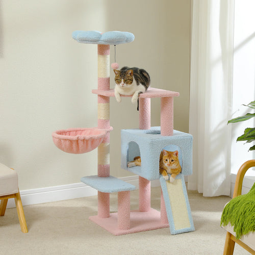 Flower Cat Tree with Condo & Top Perch