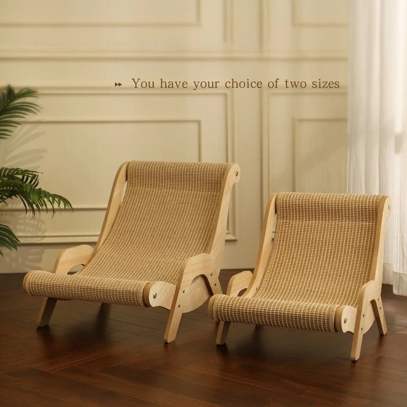 Wooden Sisal Cat Scratching Lounge Bed