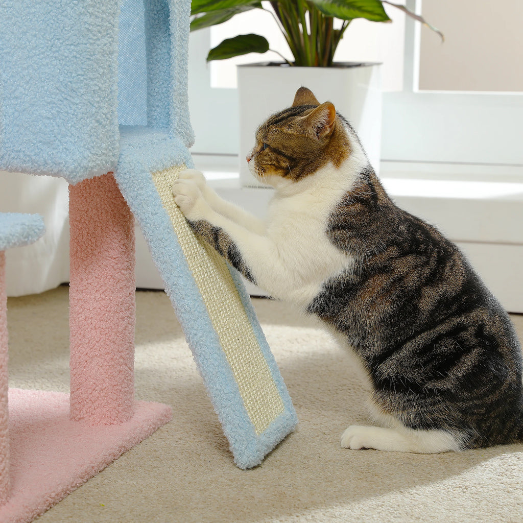 Flower Cat Tree with Condo & Top Perch