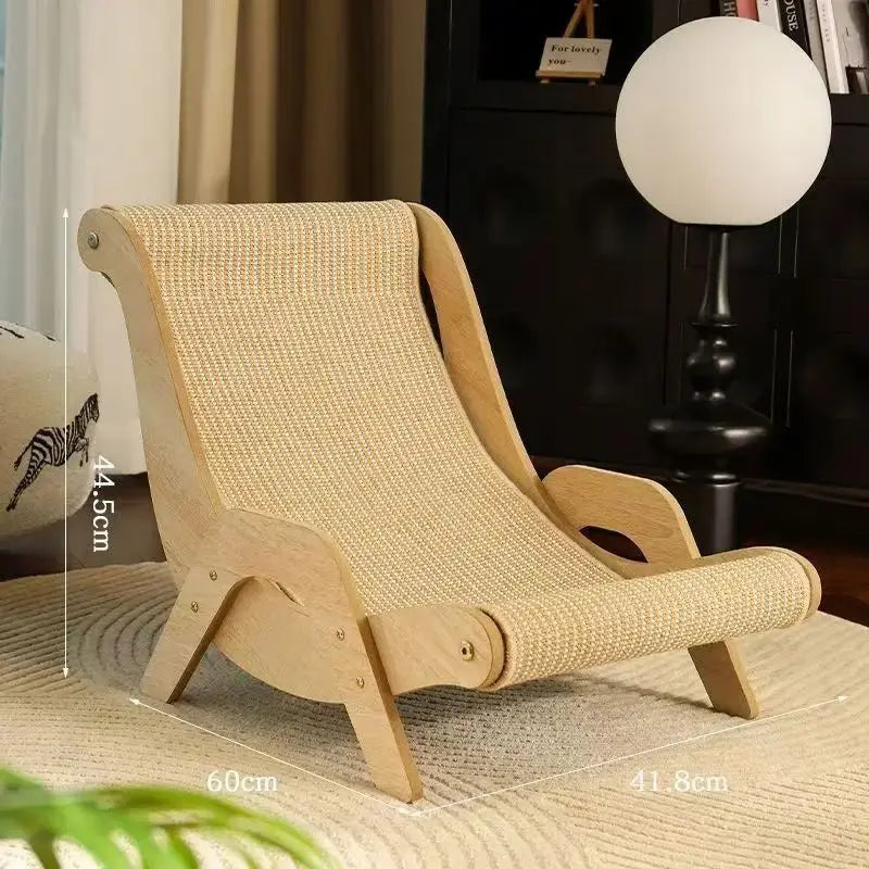 Wooden Sisal Cat Scratching Lounge Bed