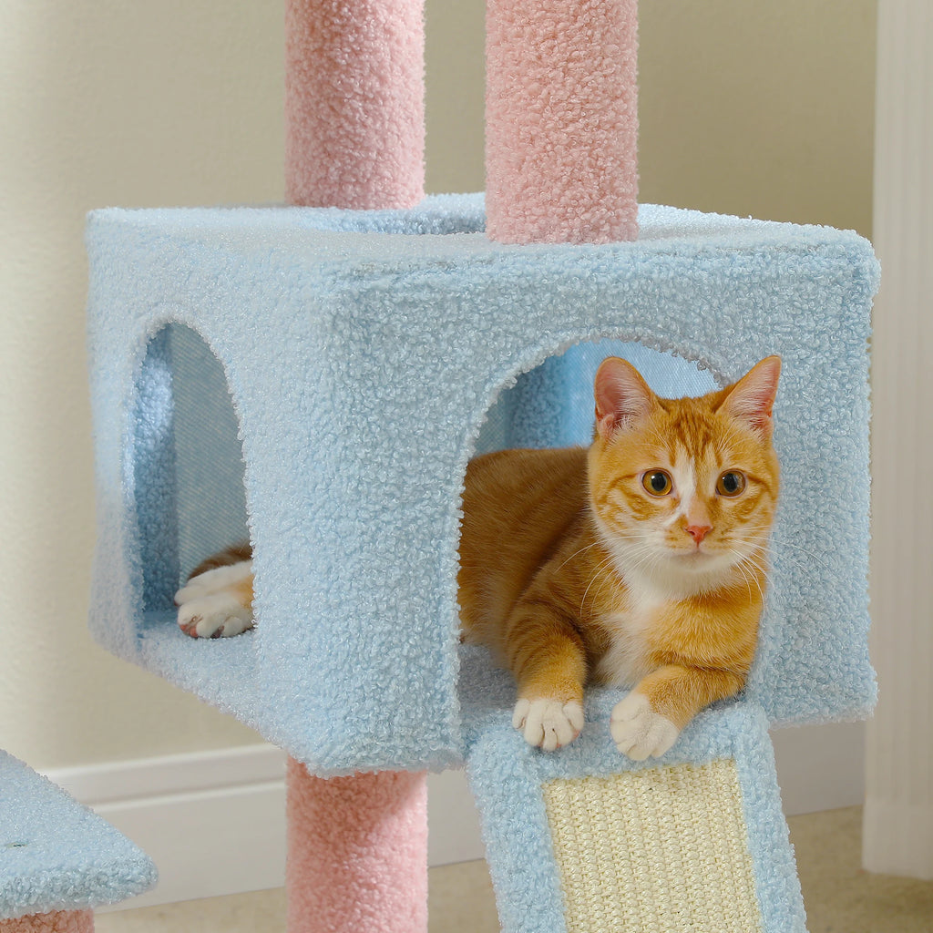 Flower Cat Tree with Condo & Top Perch
